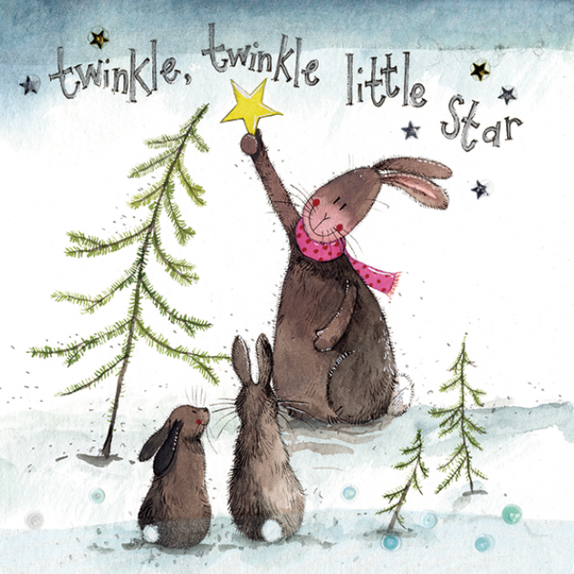 Kerstkaart Twinkle Twinkle little Star. 