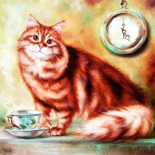 Ansichtkaart Poes aan de Thee. 